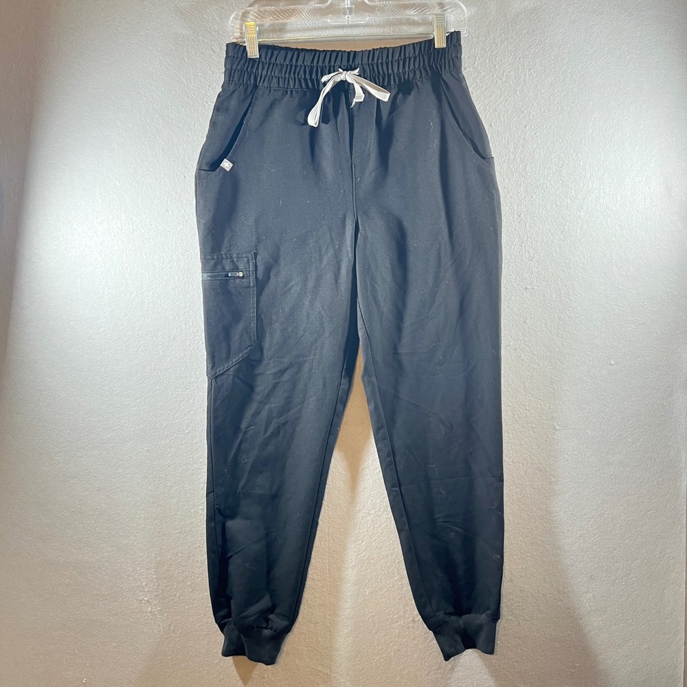 746 | FIGS Zamora Jogger FIONx Medical Scrub Pants Black Womens Petite Small